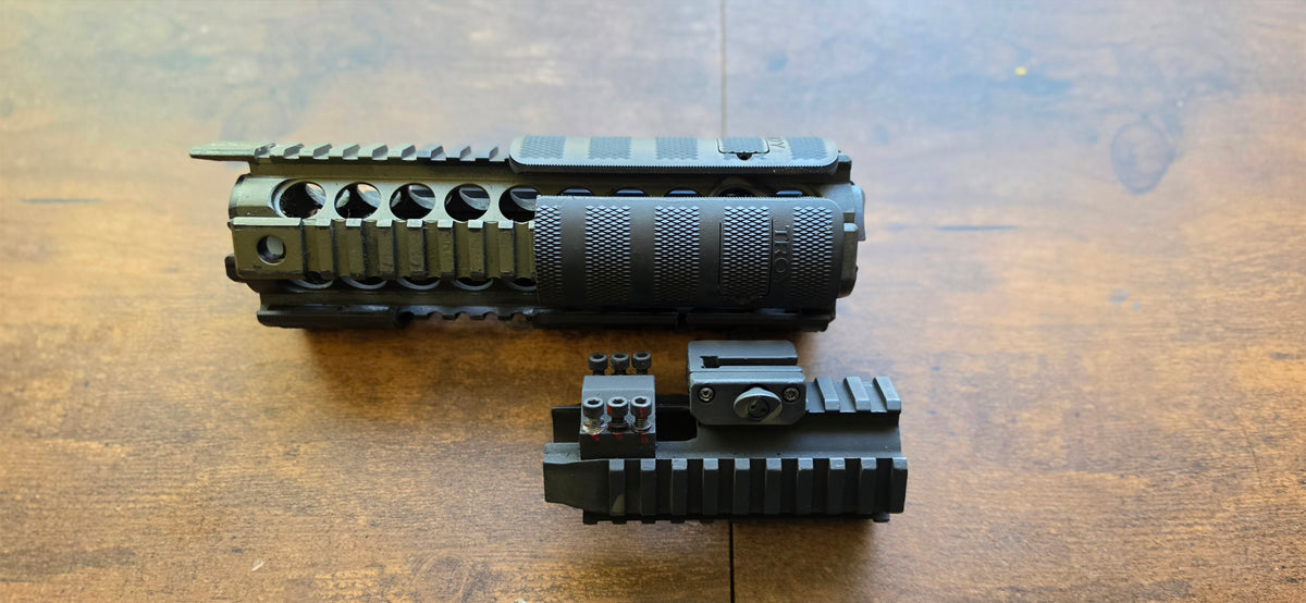 Midwest Industries Quad Rail Drop In Handguard & Ergo Rail For Front Sight Post